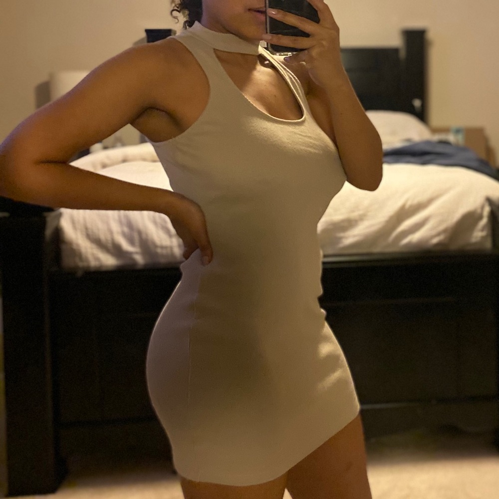 Nude choker dress